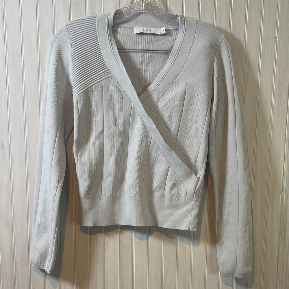 IRO FAUX WRAP V NECK SWEATER MEDIUM